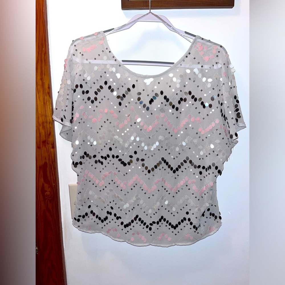Jennifer Lopez Sheer Sequence Shimmer Top
